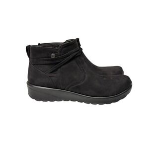 BZEES LifeStride Women's Guest Ankle Booties Size 7.5M Black Faux Suede Comfort